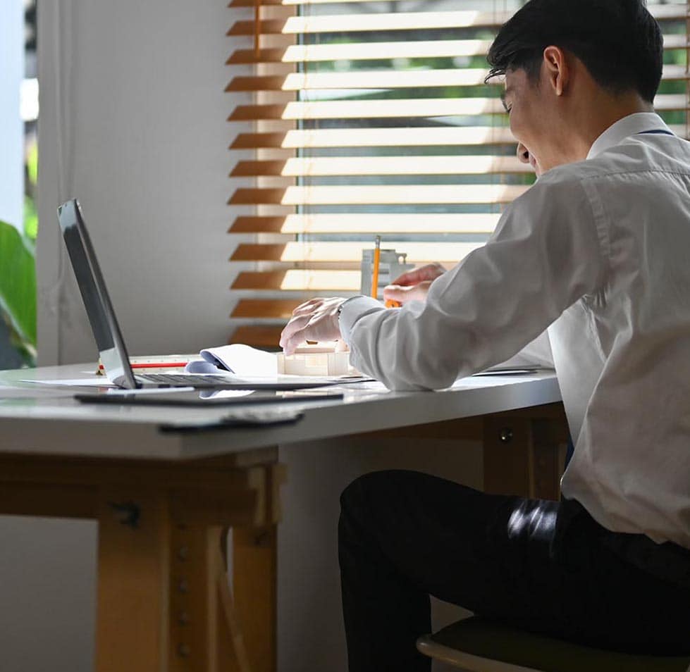 man examining paperwork