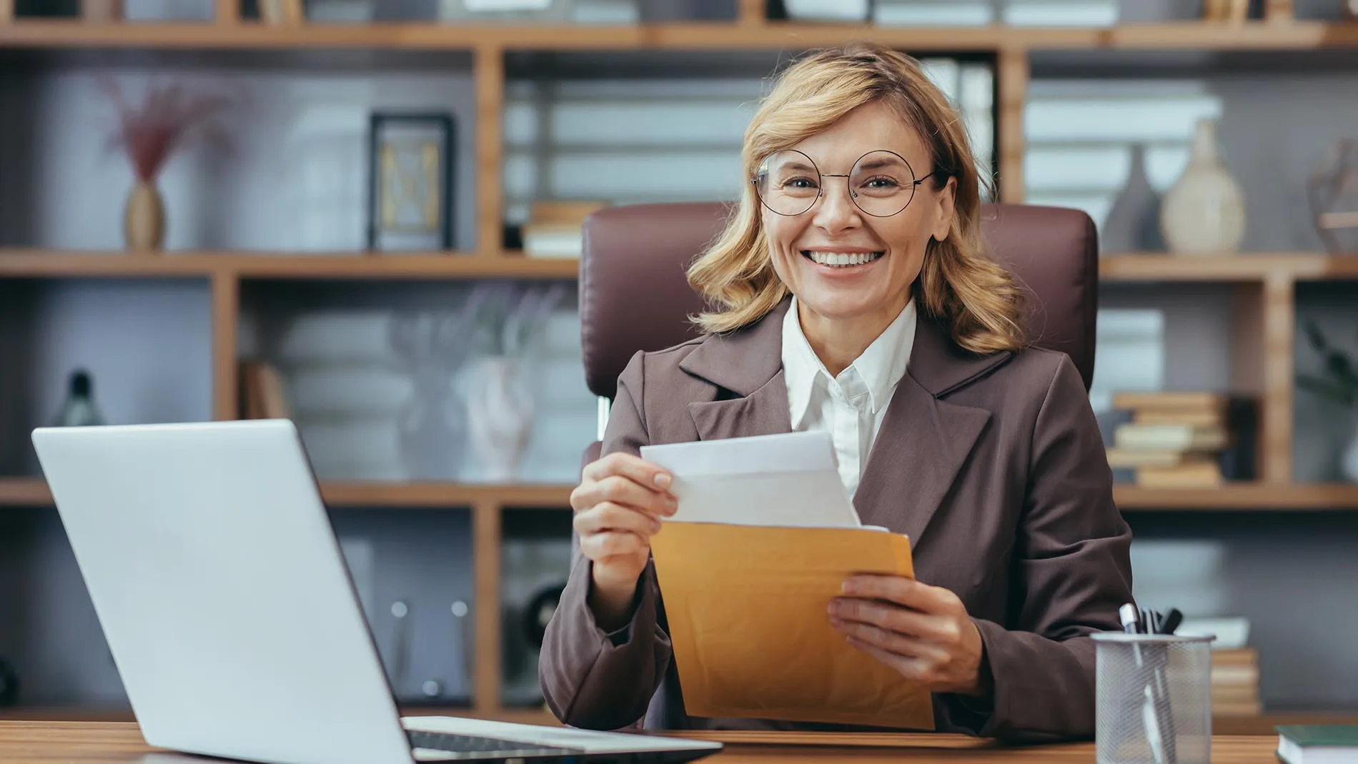 businesswoman working from home